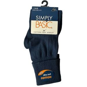 Simply Basic Cotton Cuff Anklet NWT One Pair Ladies Size 9-11